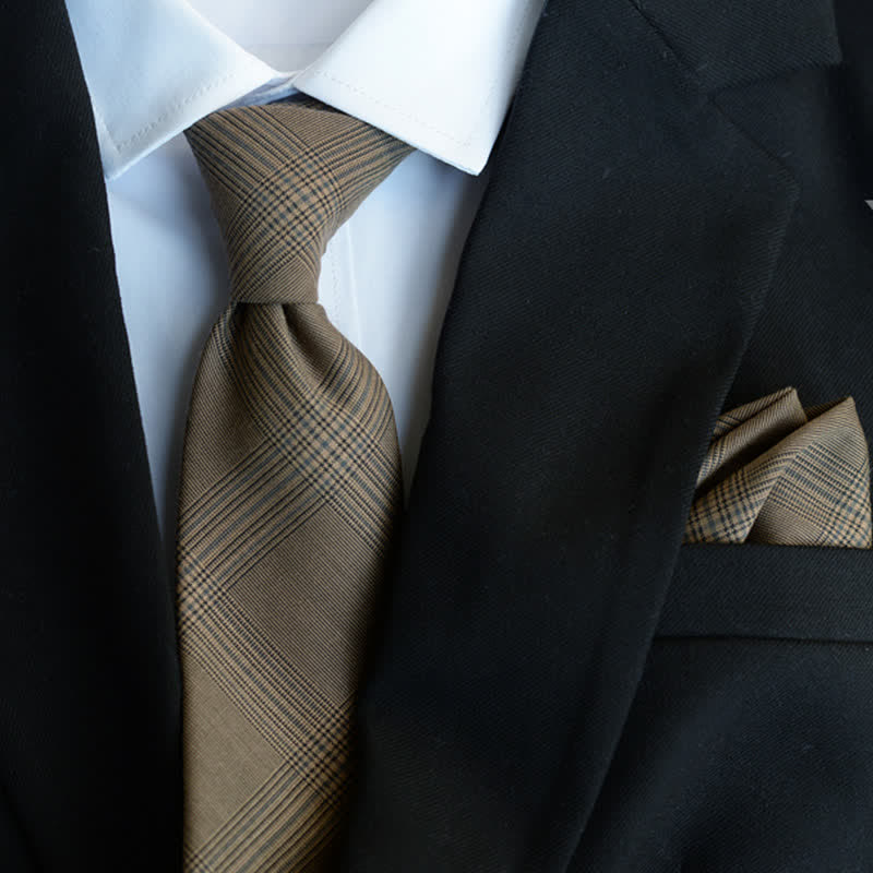 5 Stück Herren Vintage Kaffee Braun Karo Fliegen Geschenkbox