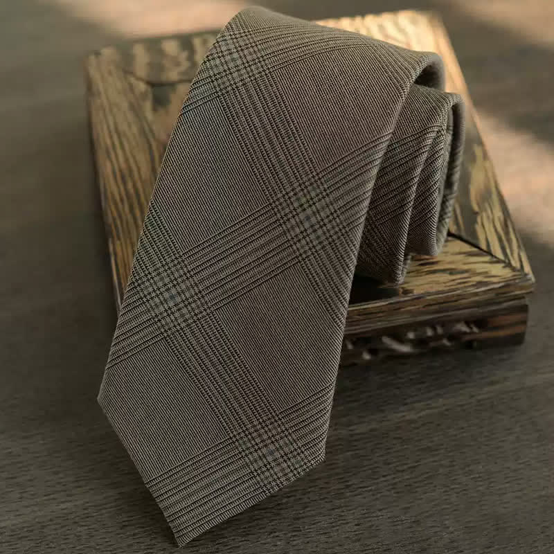 5 Stück Herren Vintage Kaffee Braun Karo Fliegen Geschenkbox