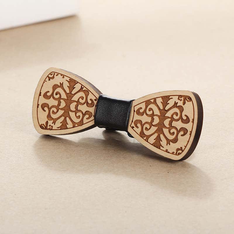 Herren Hochzeitsparty-Accessoires Geschnitzte Holzfliege