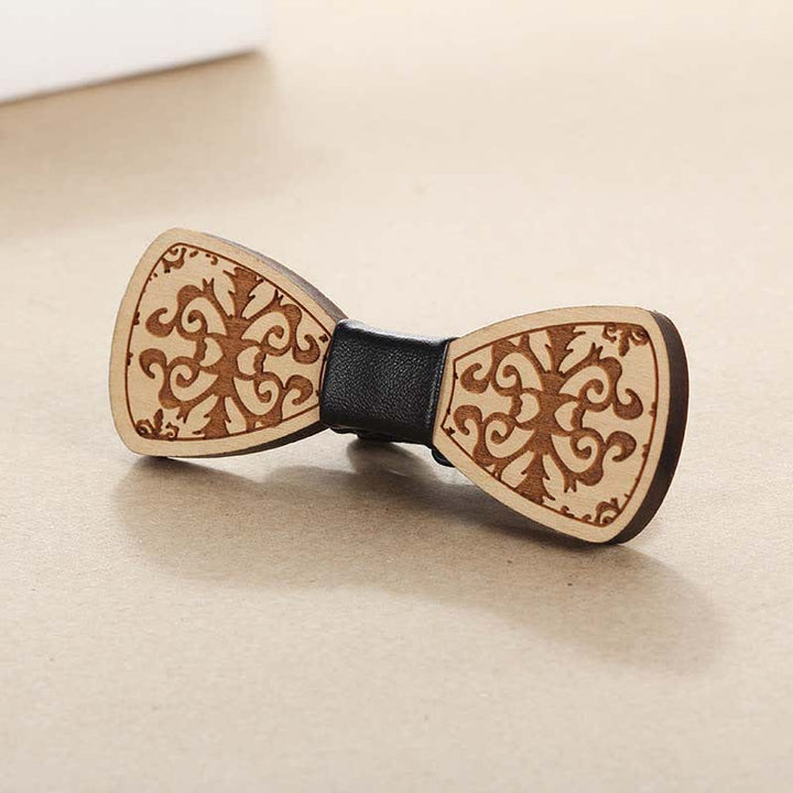 Herren Hochzeitsparty-Accessoires Geschnitzte Holzfliege