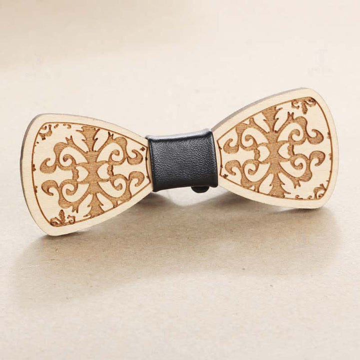 Herren Hochzeitsparty-Accessoires Geschnitzte Holzfliege