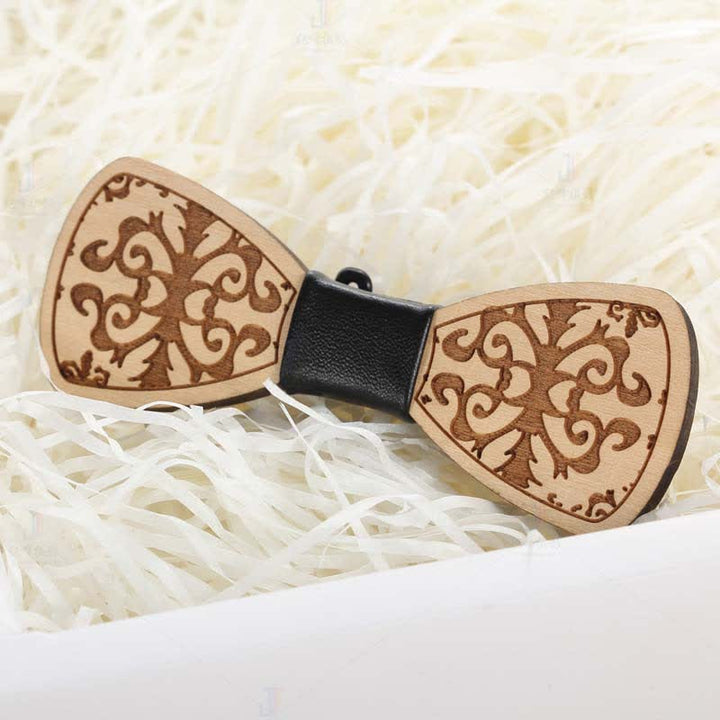 Herren Hochzeitsparty-Accessoires Geschnitzte Holzfliege