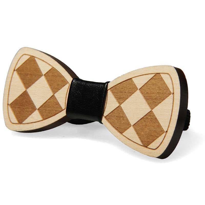 Herren Hochzeitsparty-Accessoires Geschnitzte Holzfliege