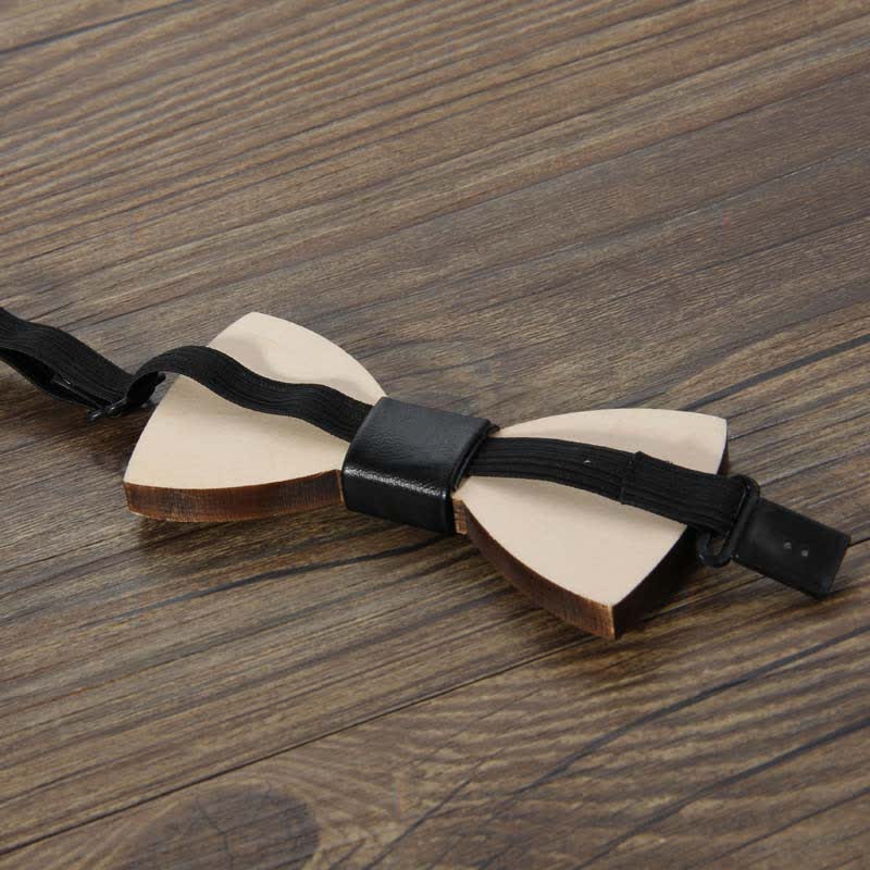 Herren Hochzeitsparty-Accessoires Geschnitzte Holzfliege