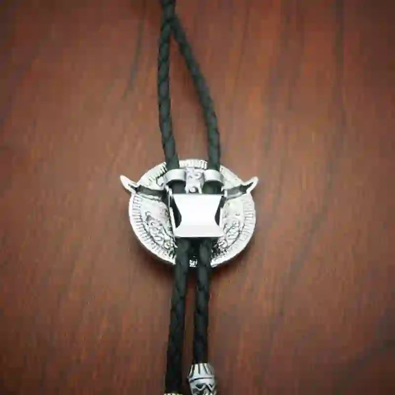Totenkopf DIY Verstecktes Messer Gürtelschnalle Longhorn Anhänger Kuh Bolo Tie Bundle Set