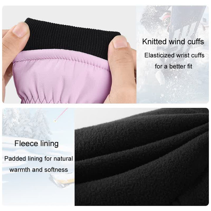 Gepolsterte Winter-Skisporthandschuhe mit Reißverschlusstasche