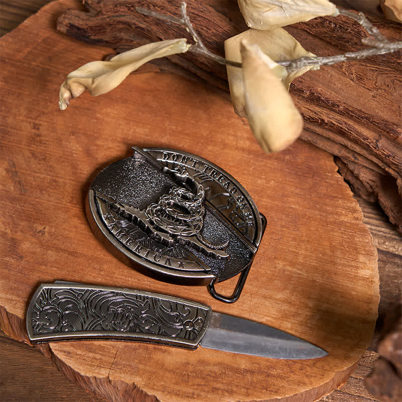 DIY verstecktes Messer Schlange Schnalle Longhorn Bull Anhänger Nadel Halskette Bundle Set