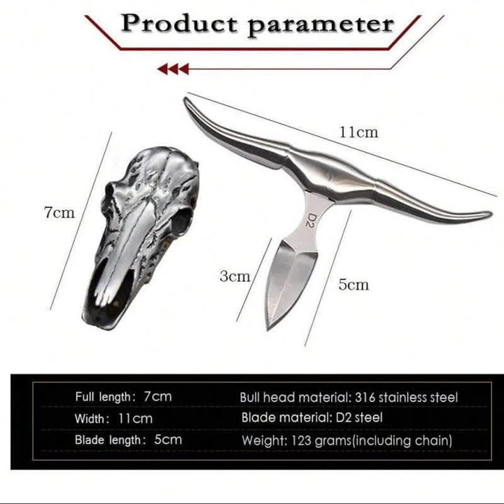 Longhorn Bull Head Multifunktions-EDC-Werkzeuganhänger-Gürtelschnalle