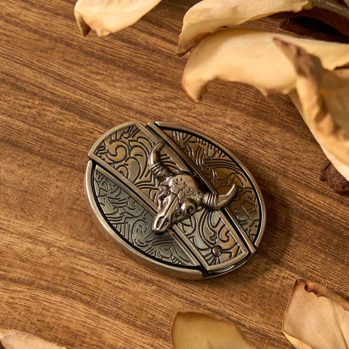 Longhorn Bull DIY Verstecktes Messer Gürtelschnalle Anhänger Ring Bundle Set