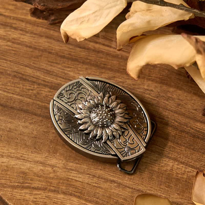 Sonnenblume DIY verstecktes Messer Gürtelschnalle Rose Feuerzeug Bolo Tie Bundle Set