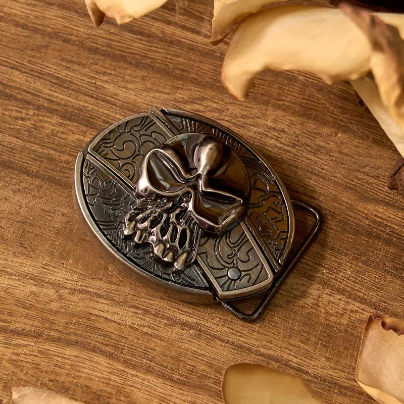 Totenkopf DIY Verstecktes Messer Gürtelschnalle Longhorn Anhänger Kuh Bolo Tie Bundle Set