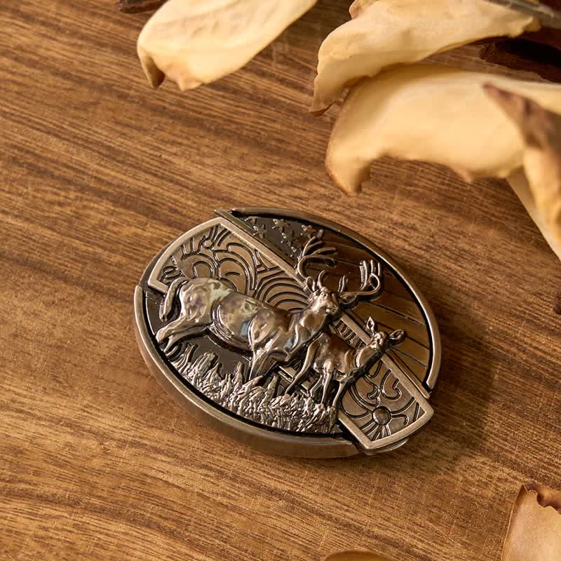 Hirsch DIY verstecktes Messer Gürtelschnalle Longhorn Anhänger Bull Ring Bundle Set