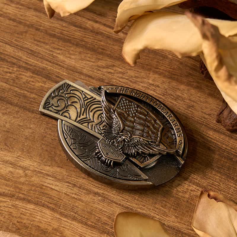 Adler USA Flagge DIY Verstecktes Messer Gürtelschnalle Feuerzeug Bull Ring Bundle Set