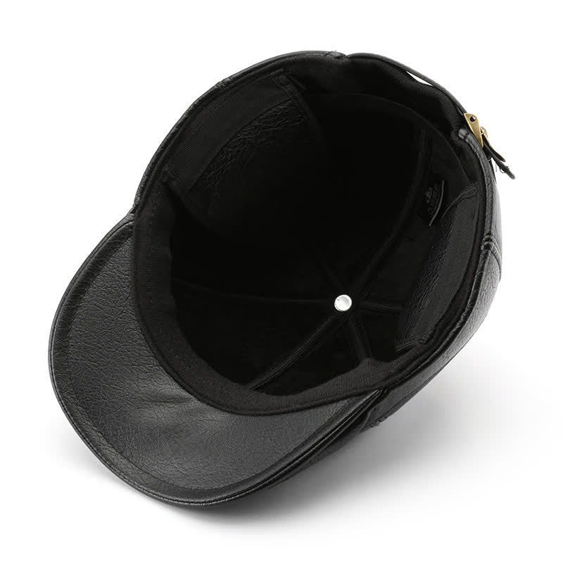 Freizeit-Stil Winter-Ohrenschützer Leder Baskenmütze