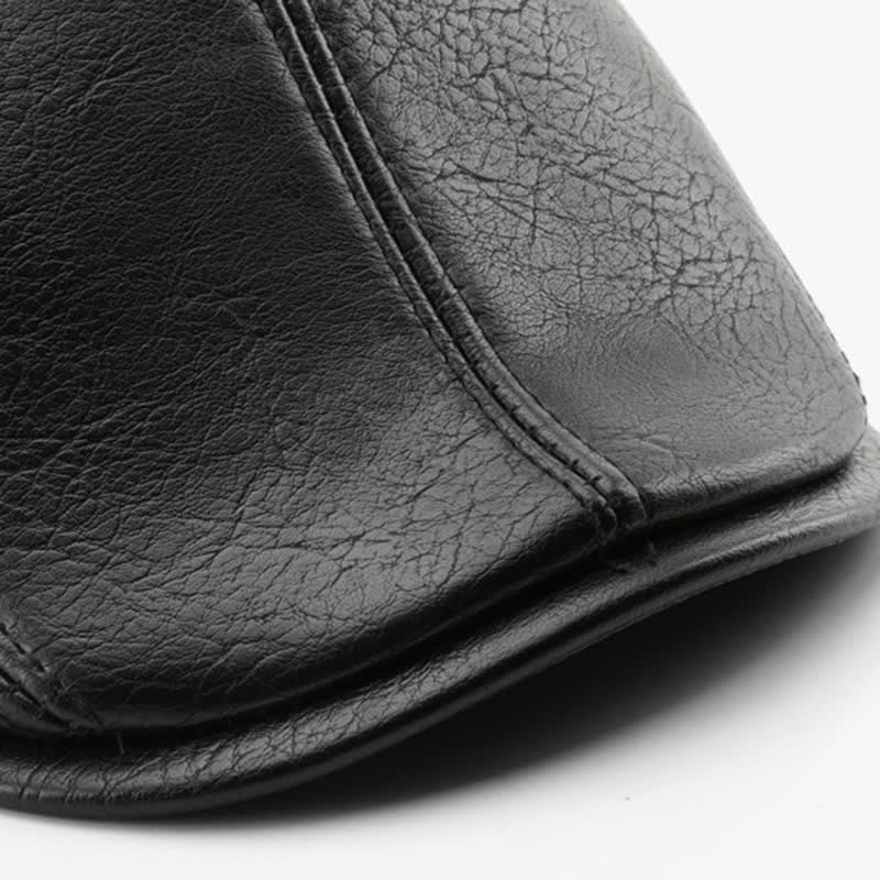 Freizeit-Stil Winter-Ohrenschützer Leder Baskenmütze