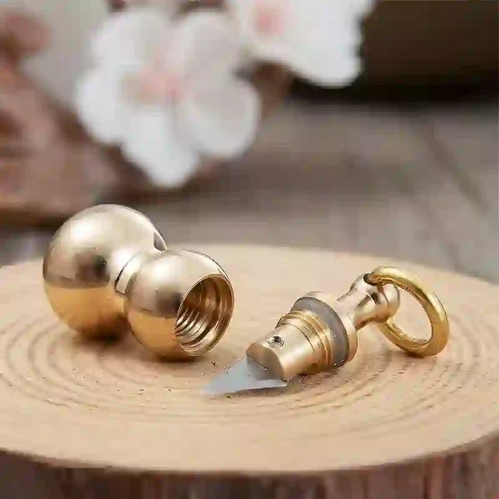 Kleiner Messing Calabash EDC Verstecktes Messer Schlüsselanhänger