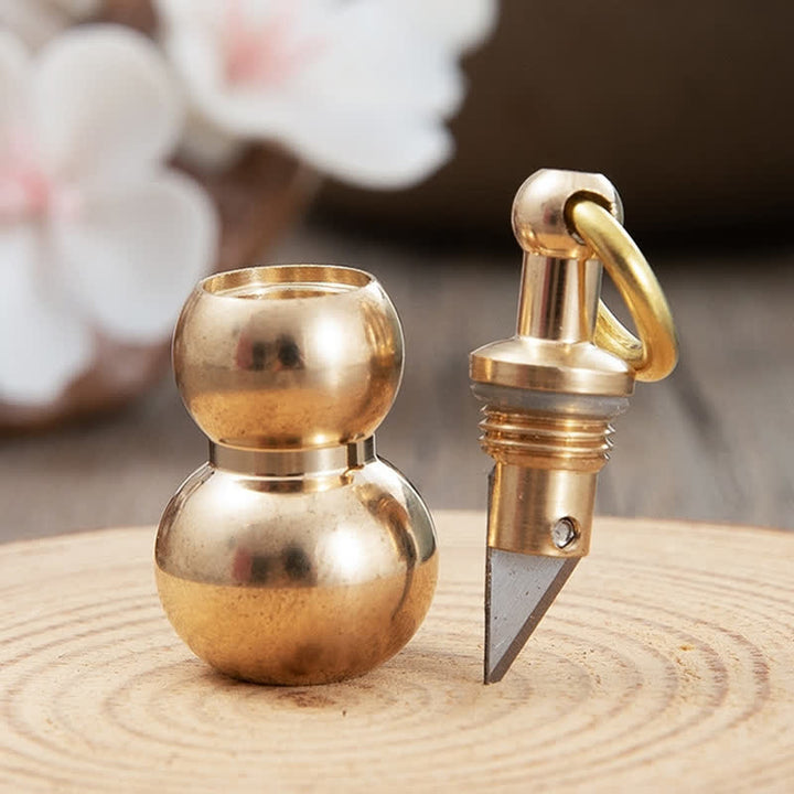 Kleiner Messing Calabash EDC Verstecktes Messer Schlüsselanhänger