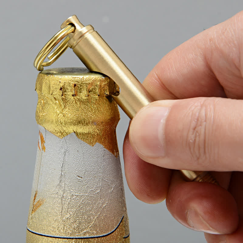 Multifunktionaler Flaschenöffner, verstecktes Messer, abnehmbarer Bullet-Schlüsselanhänger