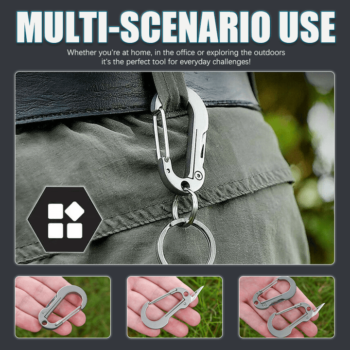 Klappmesser Taschenschneider Karabiner Schlüsselanhänger