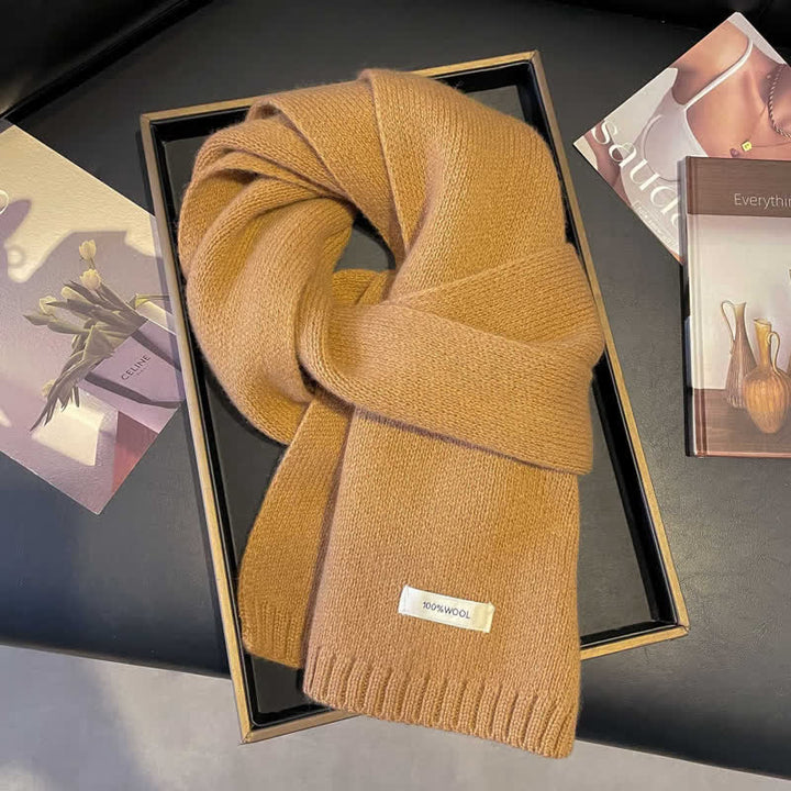 Klassischer, einfarbiger Unisex-Strickschal aus Wolle