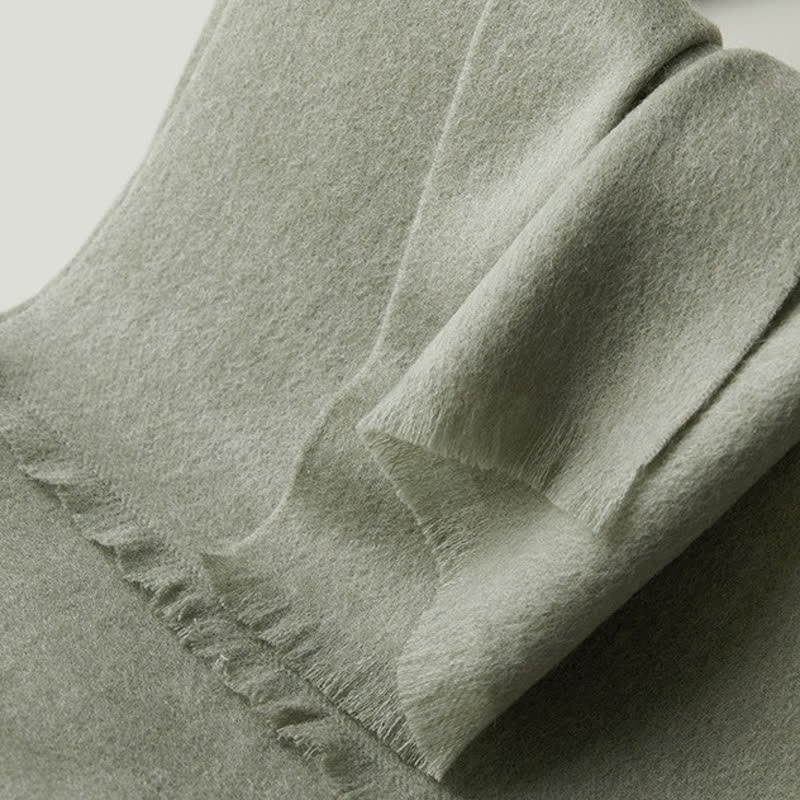 Warmer Unisex-Schal, einfacher, einfarbiger Schal aus reiner Wolle