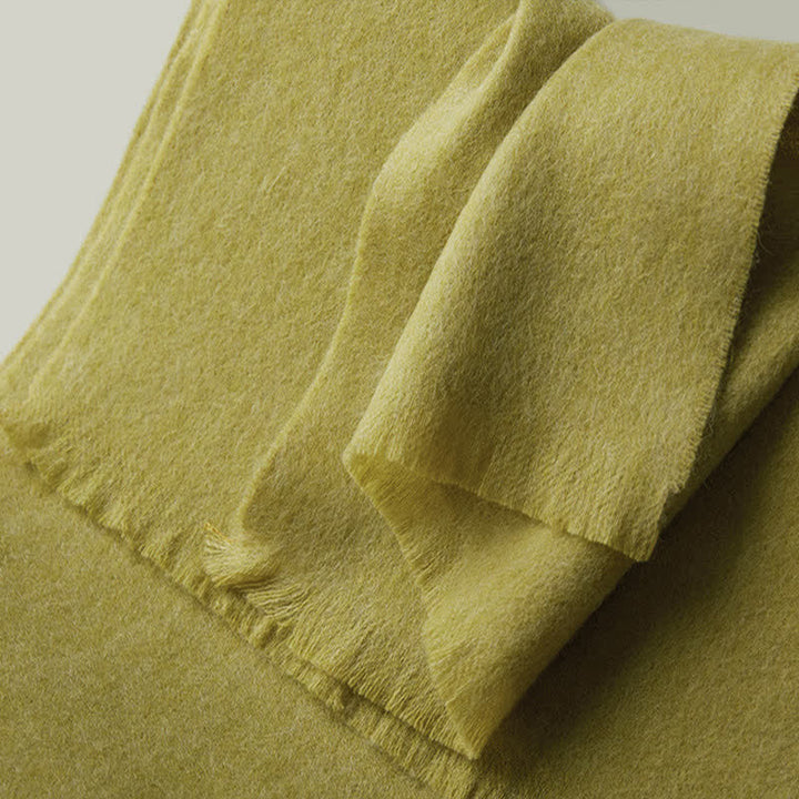 Warmer Unisex-Schal, einfacher, einfarbiger Schal aus reiner Wolle