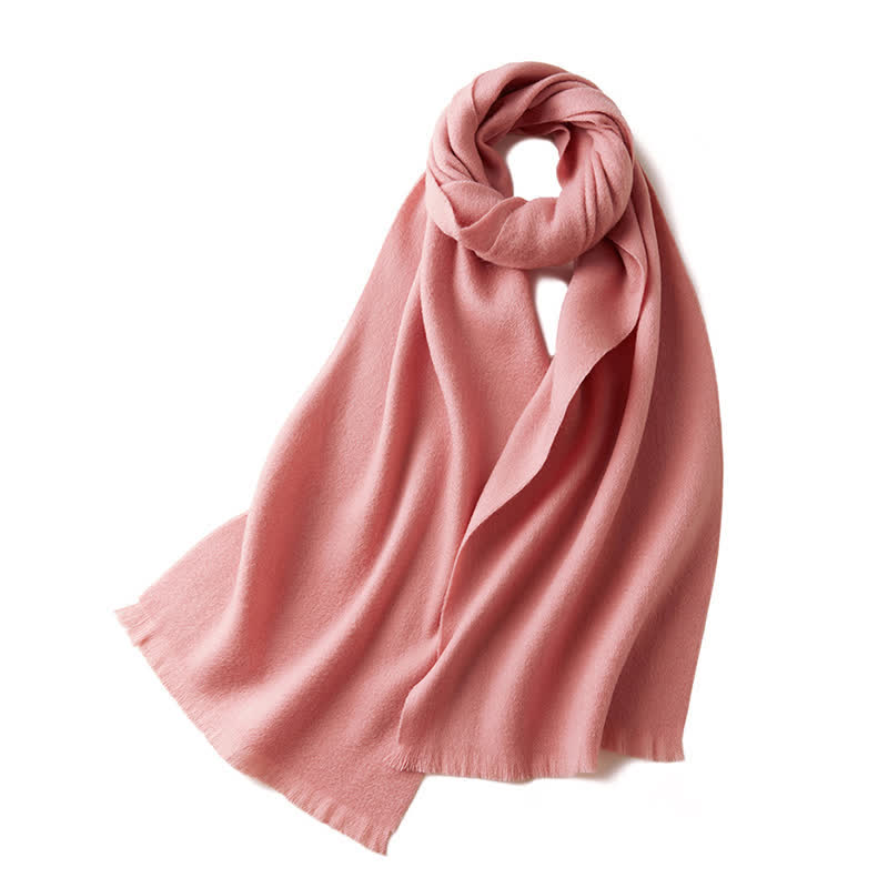 Warmer Unisex-Schal, einfacher, einfarbiger Schal aus reiner Wolle