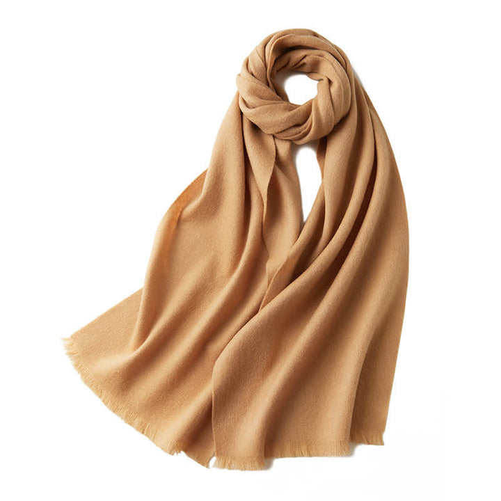 Warmer Unisex-Schal, einfacher, einfarbiger Schal aus reiner Wolle