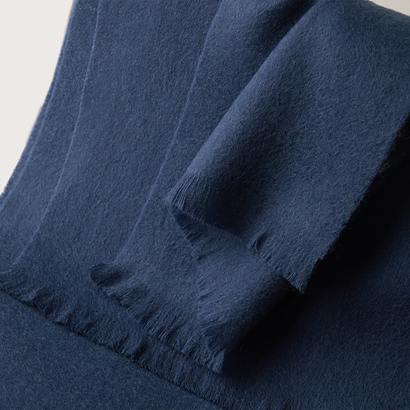 Warmer Unisex-Schal, einfacher, einfarbiger Schal aus reiner Wolle