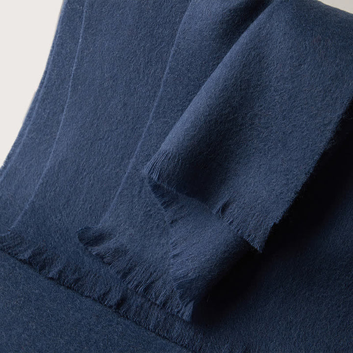 Warmer Unisex-Schal, einfacher, einfarbiger Schal aus reiner Wolle