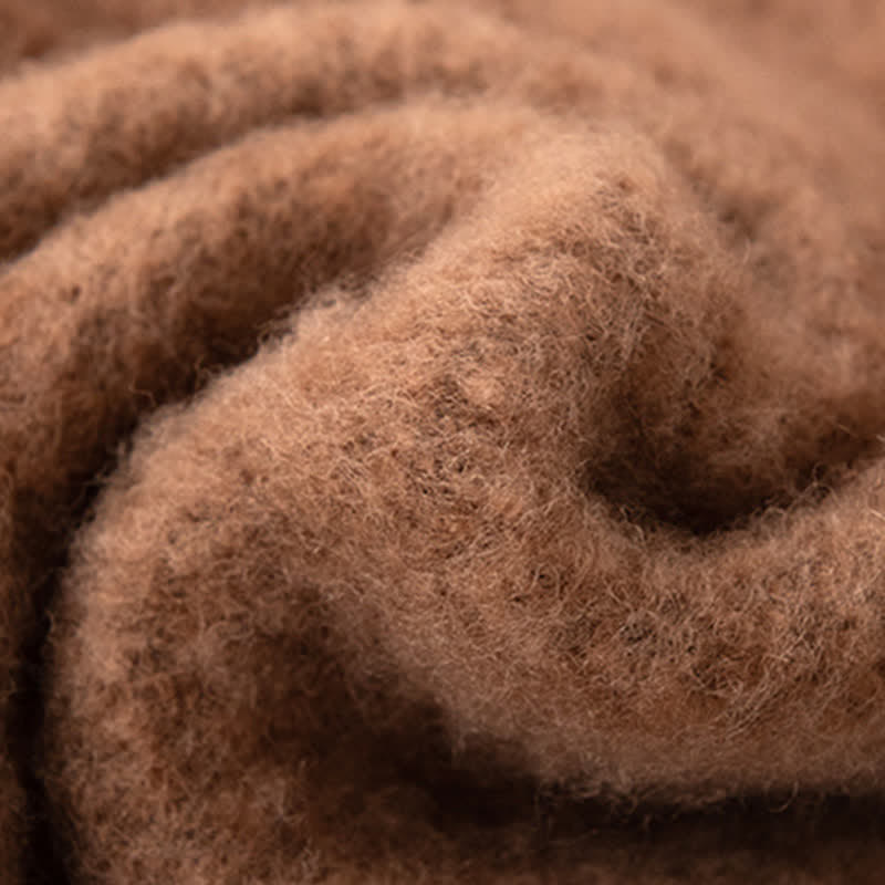 Verdickter Unisex Kaschmirschal mit einfarbigen Fransen