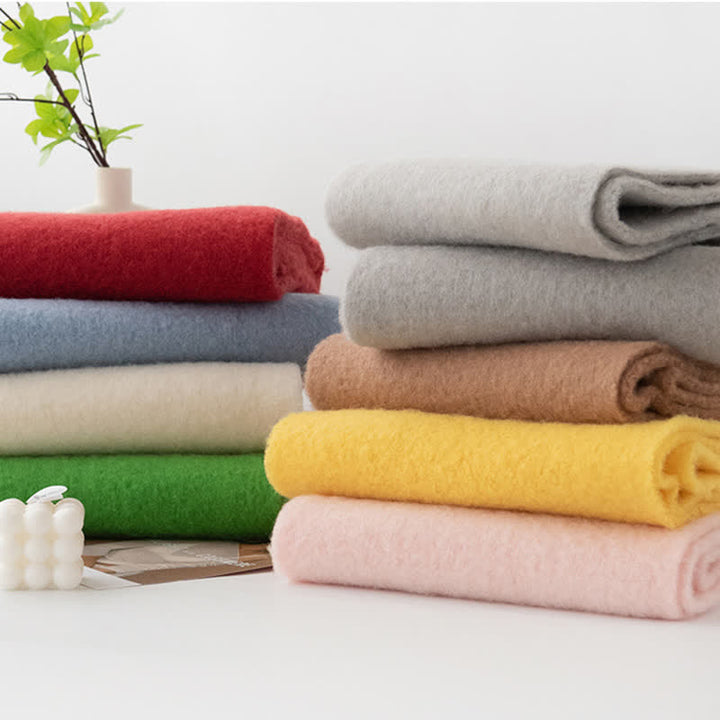 Verdickter Unisex Kaschmirschal mit einfarbigen Fransen