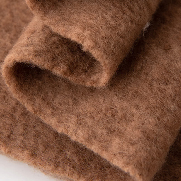 Verdickter Unisex Kaschmirschal mit einfarbigen Fransen