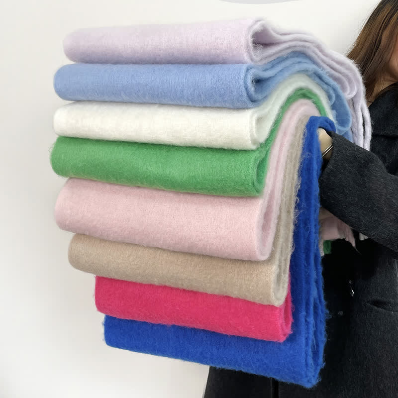 Dicker, einfarbiger, übergroßer, wärmer, grober Unisex-Schal