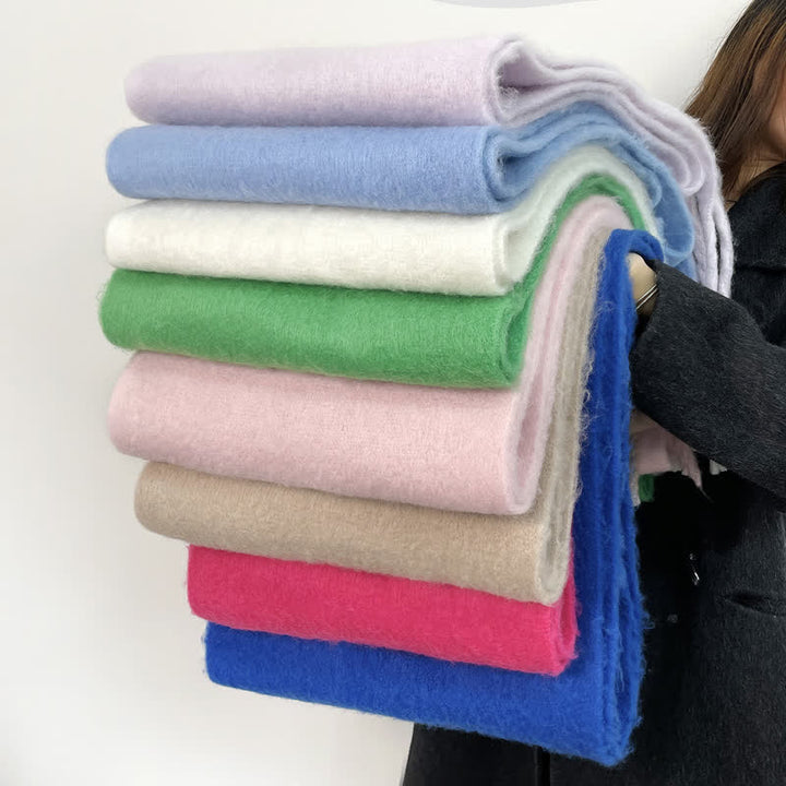 Dicker, einfarbiger, übergroßer, wärmer, grober Unisex-Schal