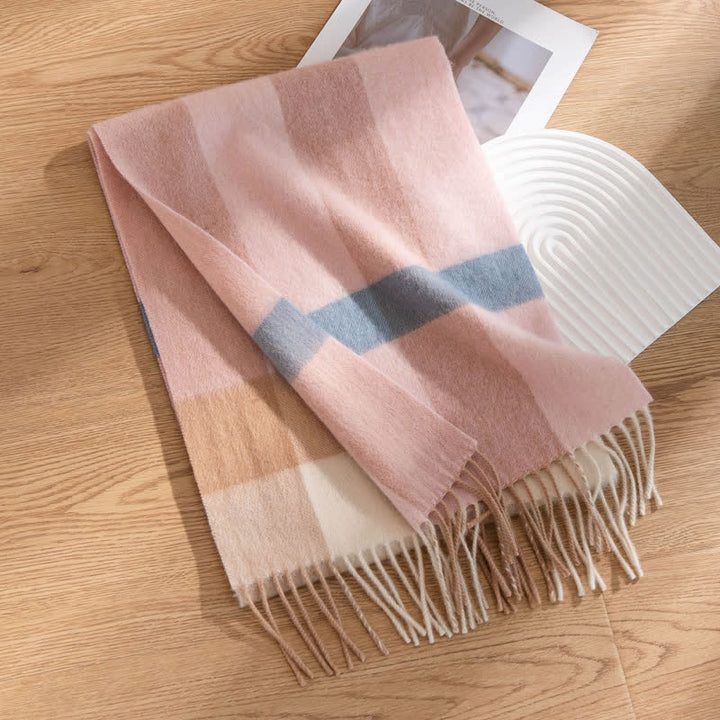 Unisex Kaschmirschal im Colorblock-Design