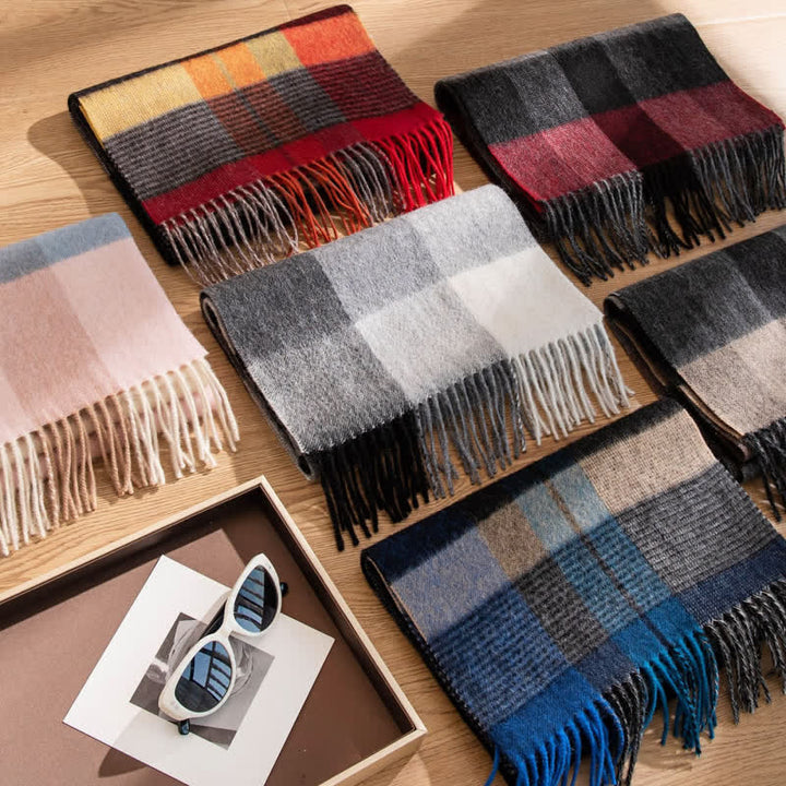 Unisex Kaschmirschal im Colorblock-Design