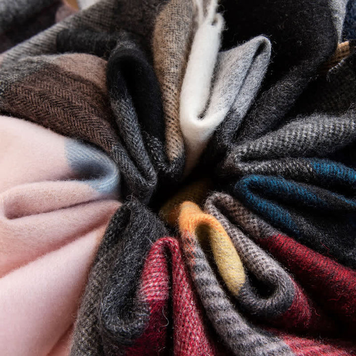 Unisex Kaschmirschal im Colorblock-Design