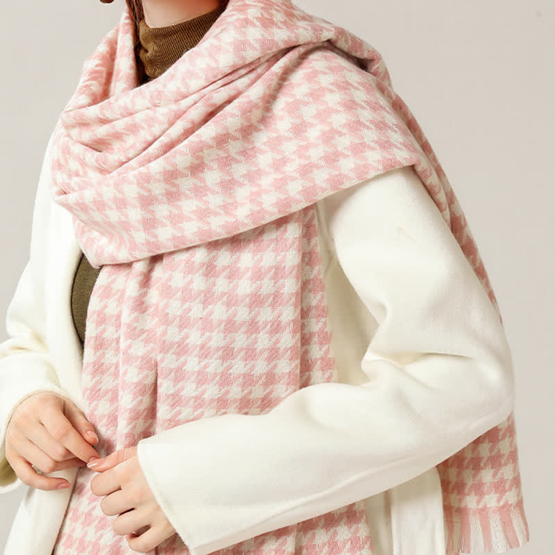 Klassischer Unisex-Schal aus Kaschmirimitat mit Hahnentrittmuster