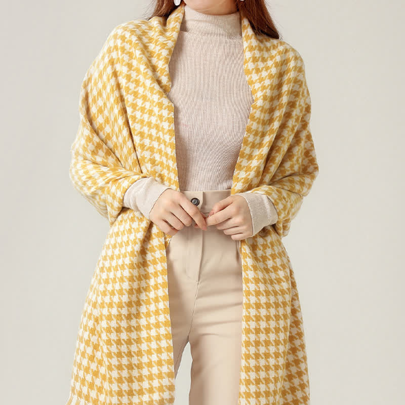 Klassischer Unisex-Schal aus Kaschmirimitat mit Hahnentrittmuster