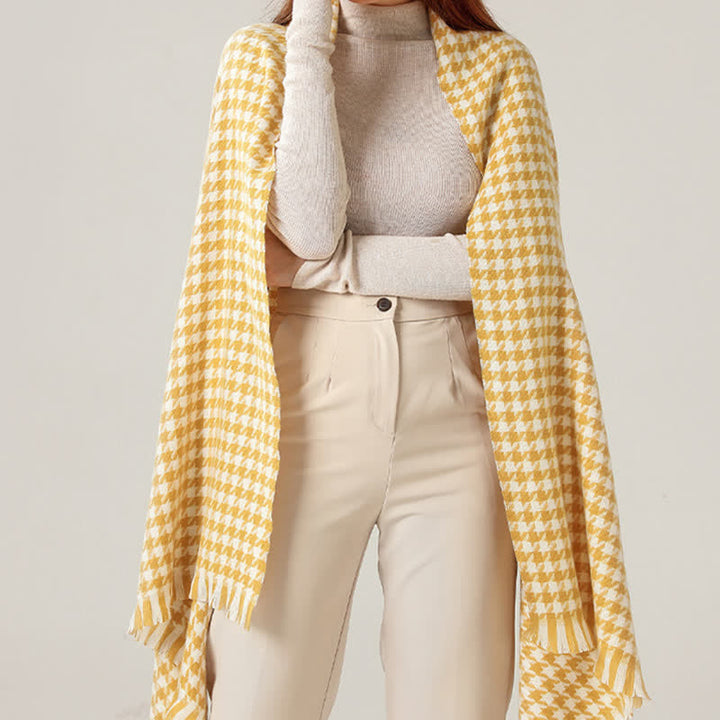 Klassischer Unisex-Schal aus Kaschmirimitat mit Hahnentrittmuster