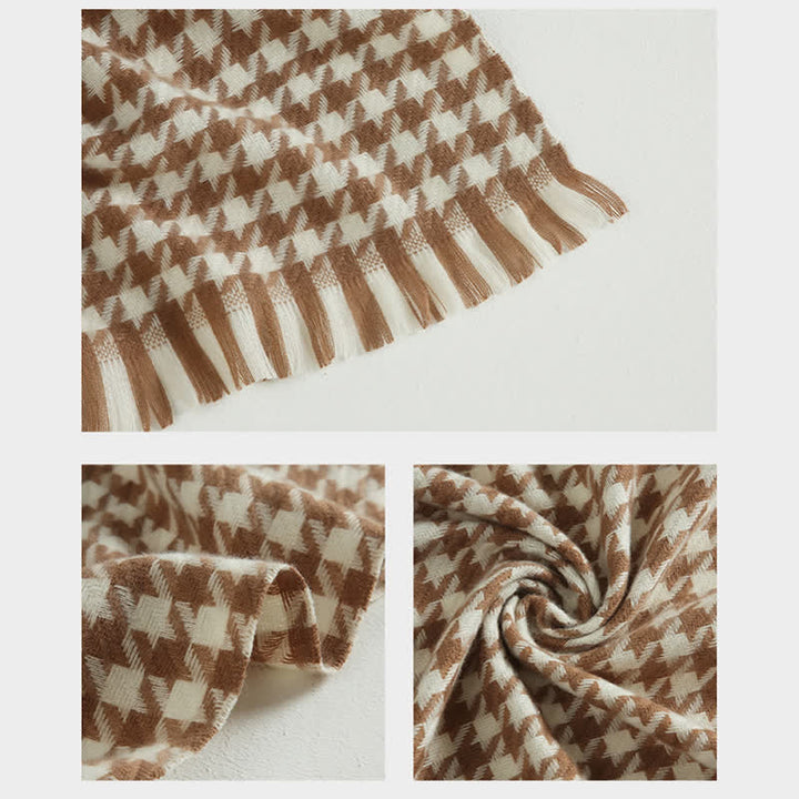 Klassischer Unisex-Schal aus Kaschmirimitat mit Hahnentrittmuster