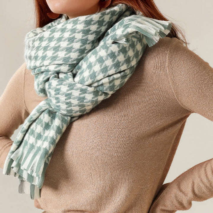 Klassischer Unisex-Schal aus Kaschmirimitat mit Hahnentrittmuster