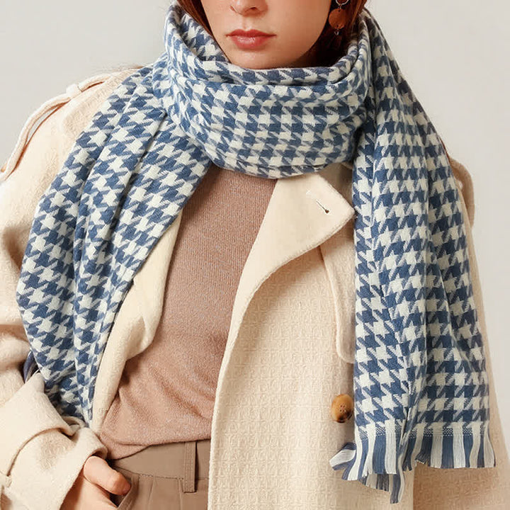 Klassischer Unisex-Schal aus Kaschmirimitat mit Hahnentrittmuster