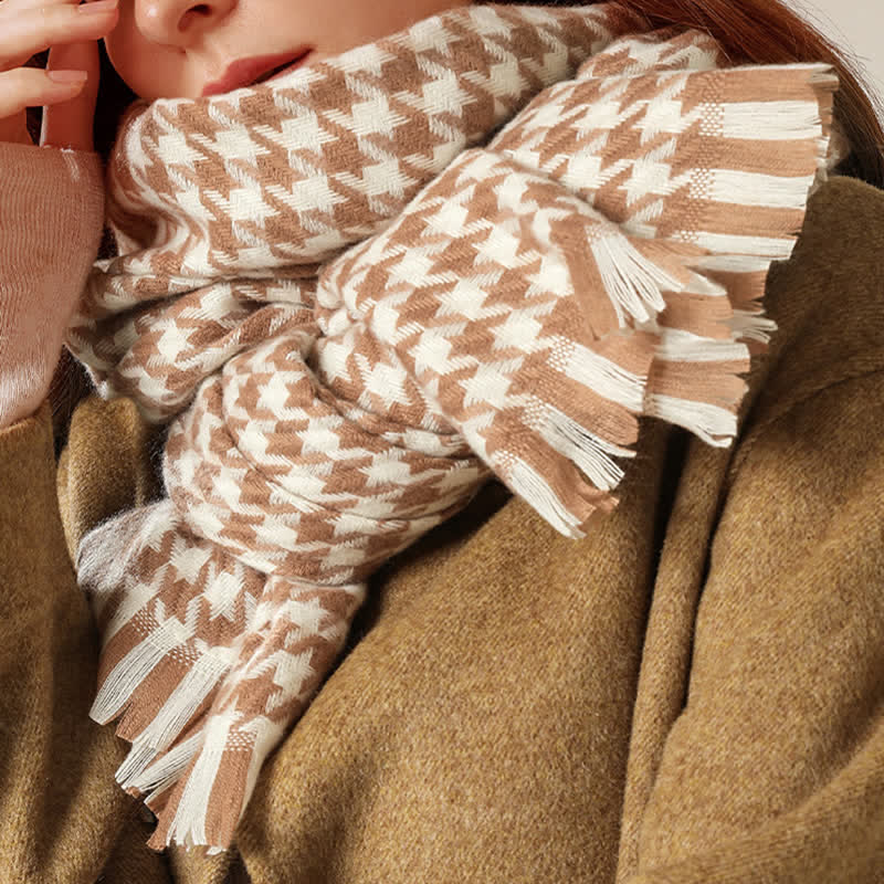 Klassischer Unisex-Schal aus Kaschmirimitat mit Hahnentrittmuster