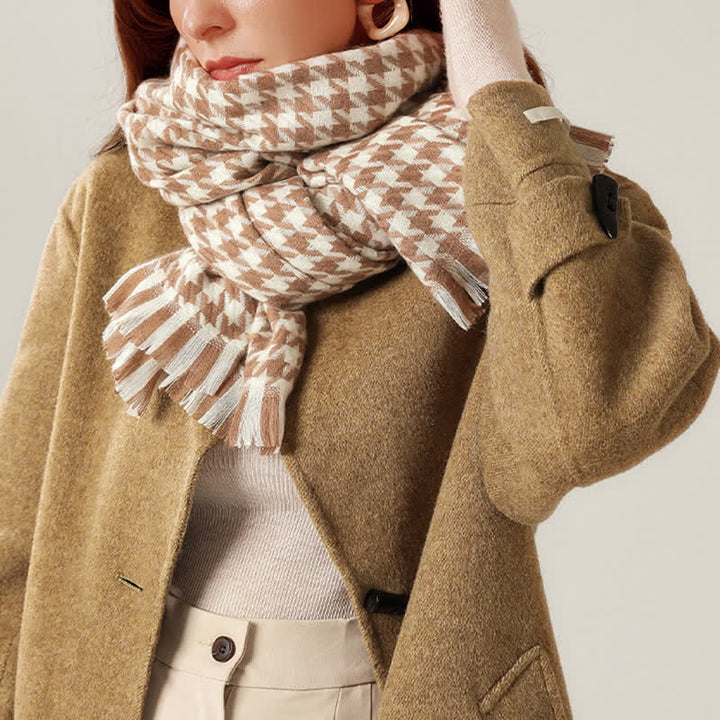 Klassischer Unisex-Schal aus Kaschmirimitat mit Hahnentrittmuster