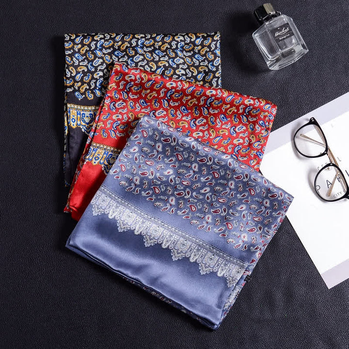 Langer Luxus-Schal aus Kreppsatin für Herren aus reiner Seide