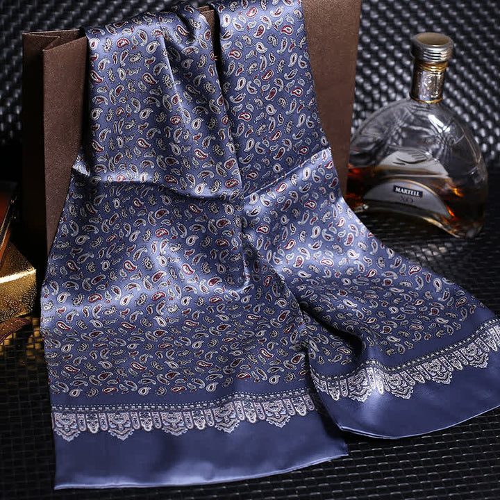 Langer Luxus-Schal aus Kreppsatin für Herren aus reiner Seide