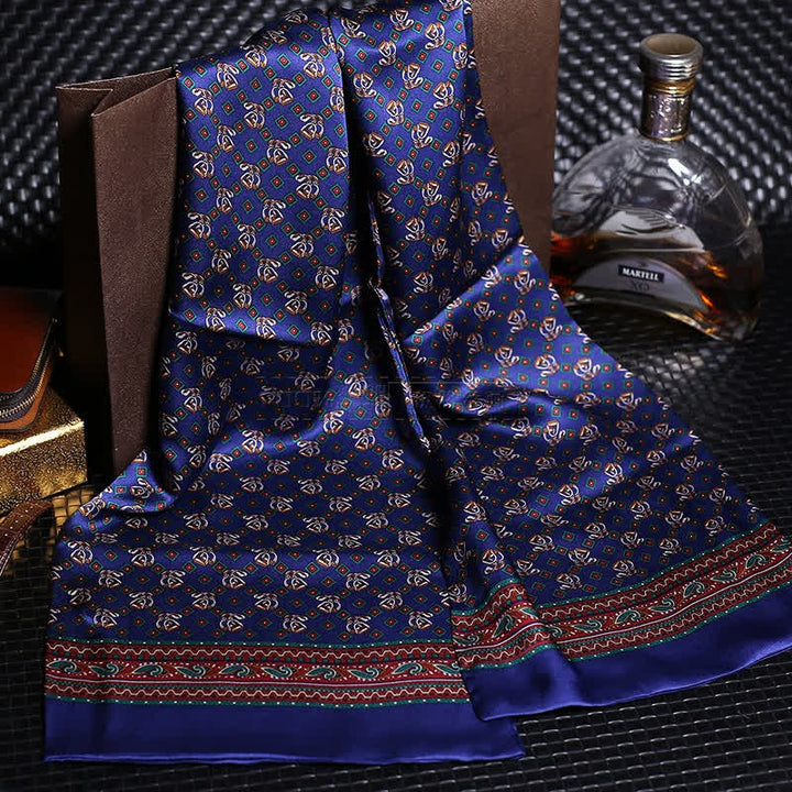 Langer Luxus-Schal aus Kreppsatin für Herren aus reiner Seide