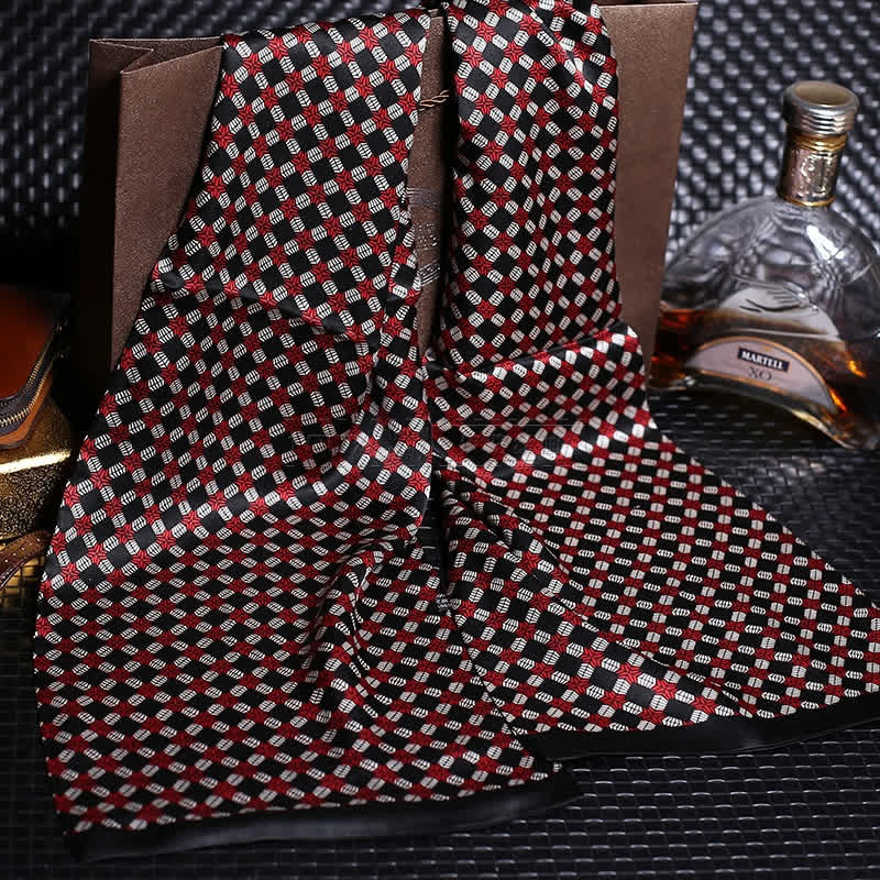 Langer Luxus-Schal aus Kreppsatin für Herren aus reiner Seide